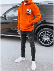 Men's orange sweatshirt with Dstreet print