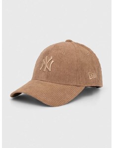 New Era kordbársony baseball sapka barna, nyomott mintás, NEW YORK YANKEES