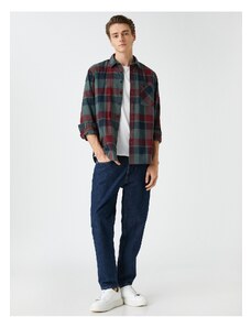Koton Lumberjack Shirt with a Classic Collar, Pocket Detailed and Buttons.