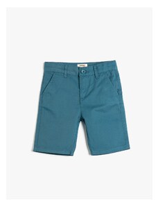Koton Bermuda Shorts Basic Chino Pocket Cotton Cotton with Adjustable Elastic Waist.