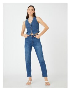 Koton High Waisted Jeans Slightly Slim Fit - Mom Slim Jeans