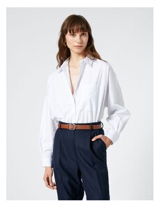 Koton Basic Shirt Long Sleeved Buttons, Pocket Detailed Cotton.