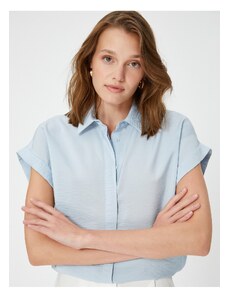 Koton Short Sleeve Shirt Buttoned Textured Viscose Blended