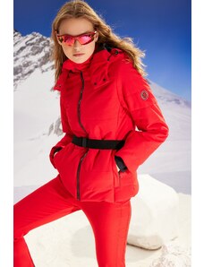 Trendyol Red Winter Essentials/Ski kollekció kapucnis vízálló pufferdzseki