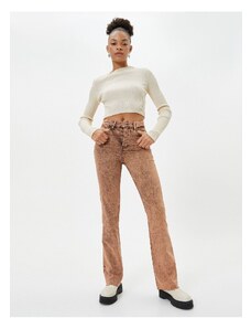 Koton Worn Lightweight Flare Jeans Slim Fit Standard Waist Cotton Pocket - Victoria Slim Jea