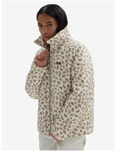 Women's Brown-Cream Patterned Quilted Jacket VANS Foundry Print Pu - Women
