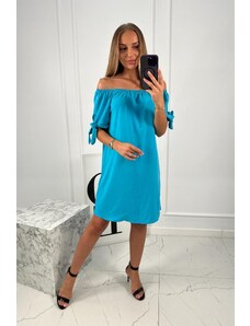 Kesi Dress with tie on the sleeves mint turquoise