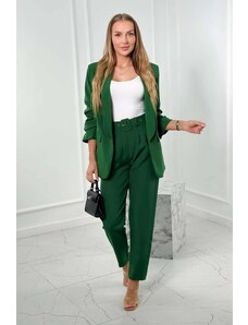 Kesi Elegant set of jacket and trousers dark green color