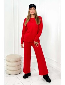 Kesi Cotton set Sweatshirt + Trousers with wide legs red