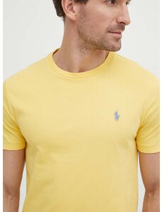 Polo Ralph Lauren pamut póló sárga, férfi, sima