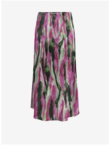 Green-pink women's satin maxi skirt ONLY Nathalie - Women