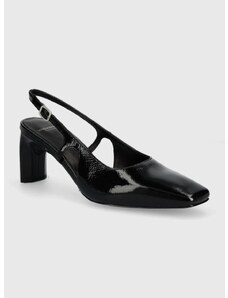 Vagabond Shoemakers bőr flip-flop VENDELA fekete, magassarkú, nyitott sarokkal, 5723-160-20