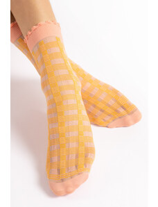 Fiore Narancssárga mintás szilon zokni Sunny 15 Den
