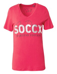 Soccx Póló ezüstszürke / rubinvörös / fekete