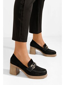Zapatos Gizella fekete női loafer cipő