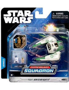 Jazwares Star Wars - Csillagok háborúja Micro Galaxy Squadron 8 cm-es jármű figurával - Yoda's Jedi Starfighter - Yoda + R2-D2