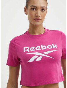 Reebok pamut póló Identity női, rózsaszín, 100037588