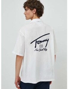 Tommy Jeans pamut ing férfi, fehér, relaxed, DM0DM19139