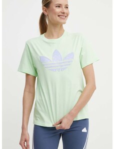 adidas Originals pamut póló női, zöld, IU2374