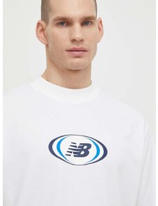 New Balance t-shirt fehér, férfi, mintás, MT41600WT