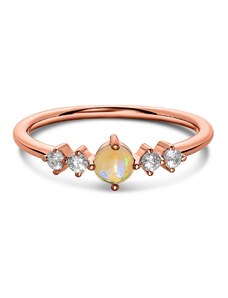 Rose Gold Opal Harmony ezüst gyűrű