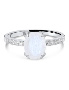 Ezüst csodálatos holdkő ezüst gyűrű