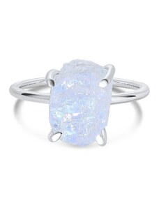 Ezüst egyszerű holdkő ezüst gyűrű