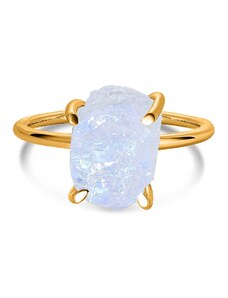 Golden Simple Moonstone ezüst gyűrű