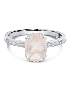 Silver Splendid rózsakvarc ezüst gyűrű
