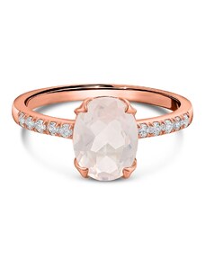 Rose Gold Splendid rózsakvarc ezüst gyűrű