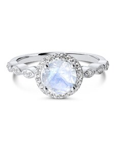 Ezüst álomszerű holdkő ezüst gyűrű