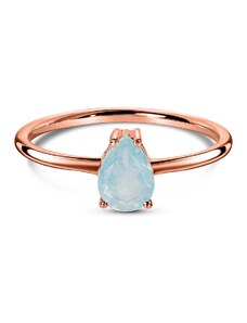 Rose Gold Serene Bliss Aquamarine ezüst gyűrű
