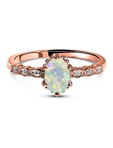 Rose Gold Royal Opal ezüst gyűrű