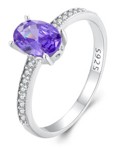 EdenBoutique Ezüst gyűrű ovális lila drágakő