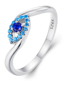 EdenBoutique Blue Crystal Eye ezüst gyűrű