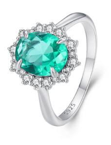 EdenBoutique Elegáns zöld kristály ezüst gyűrű