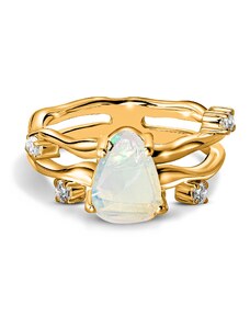 Golden Opal Twilight ezüst gyűrű