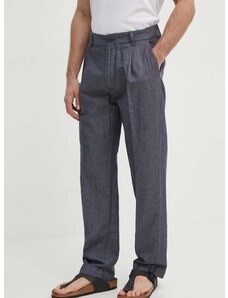 Pepe Jeans nadrág RELAXED PLEATED LINEN PANTS férfi, szürke, chino, PM211700