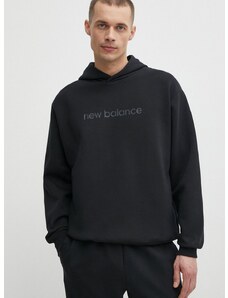New Balance felső fekete, férfi, nyomott mintás, kapucnis, MT41571BK