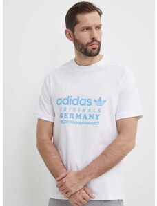 adidas Originals pamut póló bézs, férfi, nyomott mintás, IR9634