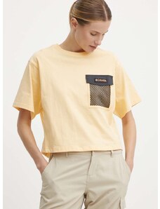 Columbia pamut póló Painted Peak női, sárga, 2074491