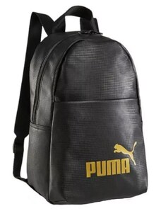 2 részes, belső zsebes fekete műbőr hátizsák Puma