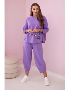 Kesi Set of cotton sweatshirt and trousers purple