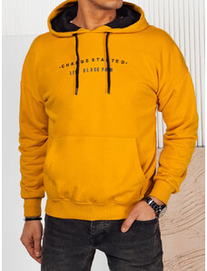 BASIC Sárga férfi pulóver felirattal BX5716
