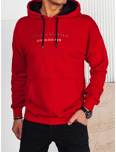 BASIC Piros férfi pulóver felirattal BX5718