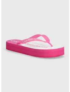 Calvin Klein Jeans flip-flop BEACH SANDAL FLATFORM MONOLOGO rózsaszín, női, platformos, YW0YW01617
