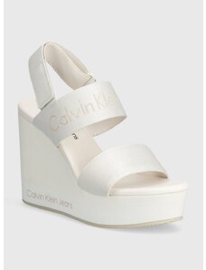 Calvin Klein Jeans szandál WEDGE SANDAL WEBBING IN MR fehér, YW0YW01360
