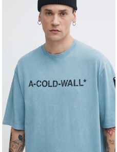 A-COLD-WALL* pamut póló Overdye Logo T-Shirt férfi, nyomott mintás, ACWMTS186