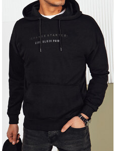 BASIC Fekete férfi pulóver felirattal BX5720