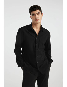 DEFACTO Regular Fit Polo Collar Crinkle Long Sleeve Shirt